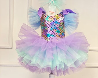 Mermaid Girl Dress, Toddler Tutu, First Birthday Dress, Halloween Costume, Summer Photoshoot Dress, Cake Smash Dress