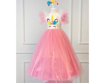 Unicorn Dress, Unicorn Birthday Girl Dress, Birthday Toddler Costume, Toddler Fashion Dress, Photoshoot Dress, Cakesmash Outfit, Peagent