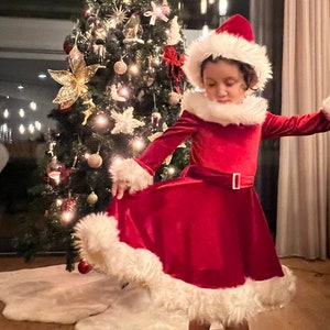 Christmas Santa Girl Dress, Toddler Xmas Photoshoot Outfit, Santa Claus Dress, Girl Costume image 1