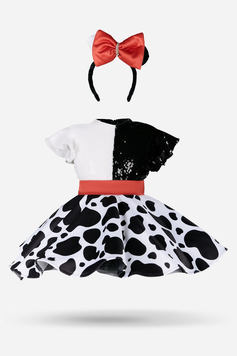 Now Ready For Shipment !! Cruella İnspired Costume, Girl Cruella Costume, Toddler Costume, Halloween Outfit, Dalmation Inspired shops Costume