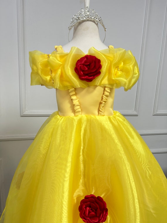 open lace back dress Disney Princess Belle Beauty and the Beast Tutu Dress – EverAfterTutuCo main image 0