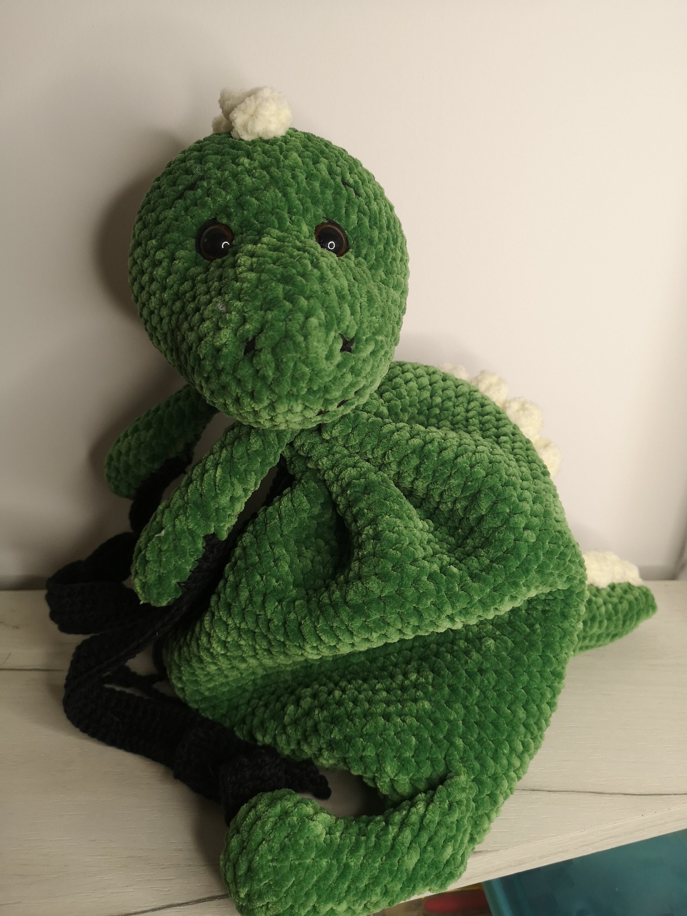 Mochila de dinosaurio amigurumi a crochet patron facil apto para principiantes. Etsy Espana