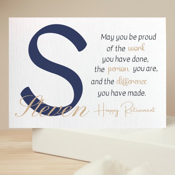 Personalised Male Retirement Card, Retirement Gift For Dad, Friend, Retirement Card For Male Work Colleague, Boss, Keepsake Card For Him