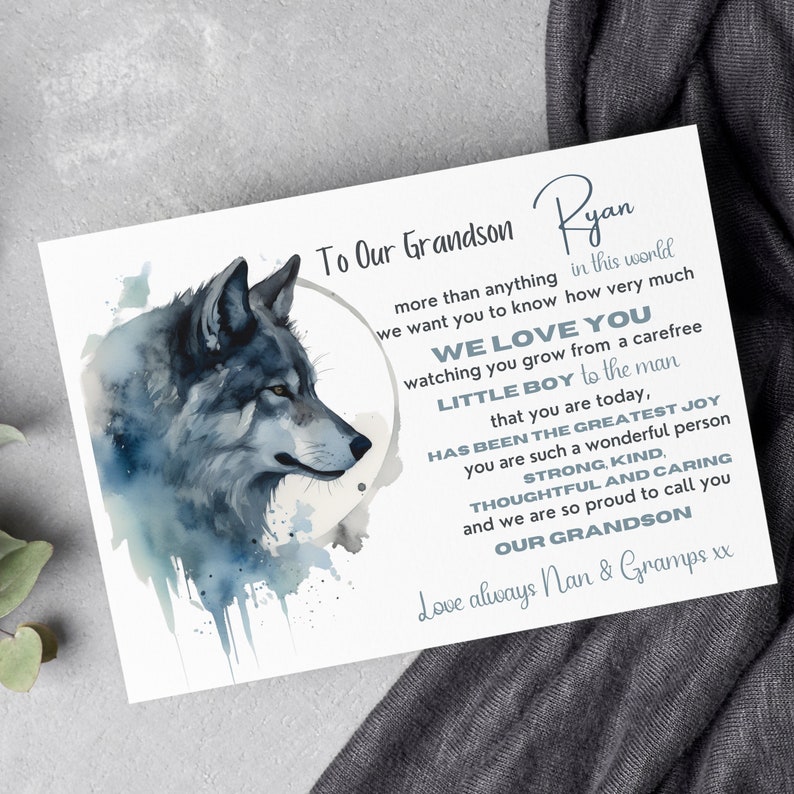 Personalised Son Birthday Card Grandson Card Special Son Card 18th 21st ...