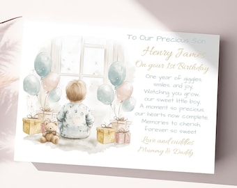 A5 Birthday Card For My Dear Son - Heartwarming Card With Envelope