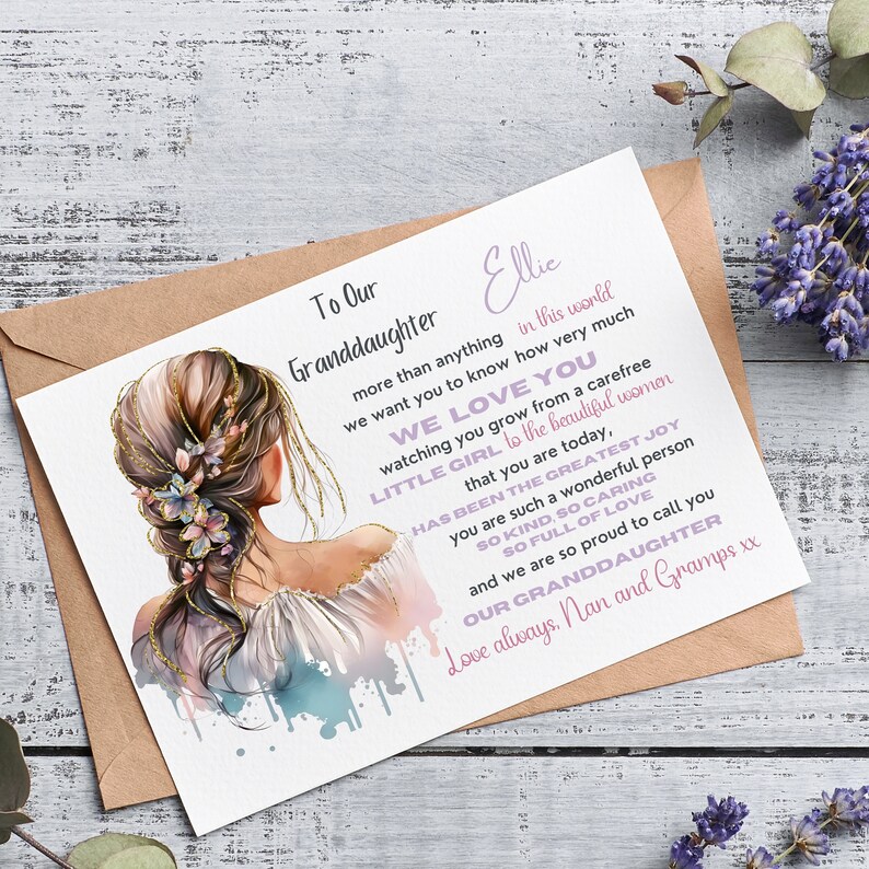 Tarjeta de cumpleaños personalizada para hija, nieta, hija especial, nieta de 18 y 21 años. imagen 5