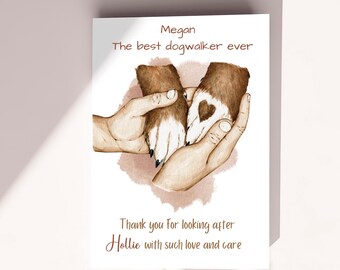 Personalised Pet Thank You Card For Dog Walker Thank You Vet Appreciation Card Dog Sitter Birthday Card For Dog Groomer Thank You, Dog Card