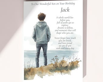 Personalised Son Birthday Card For Him, Special Grandson Card, Teenage Boy Birthday Card