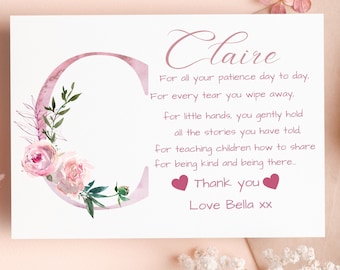 Childminder Personalised Birthday Card For Babysitter Thankyou Card, Leaving Card For Childminder Custom Childminder Babysitter Gift
