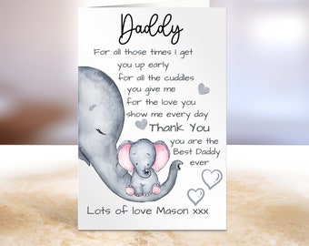 Personalised Daddy Card, Card For Daddy, Dad Birthday Card, Daddy Fathers Day Card, Greeting Card,  First Fathers Day