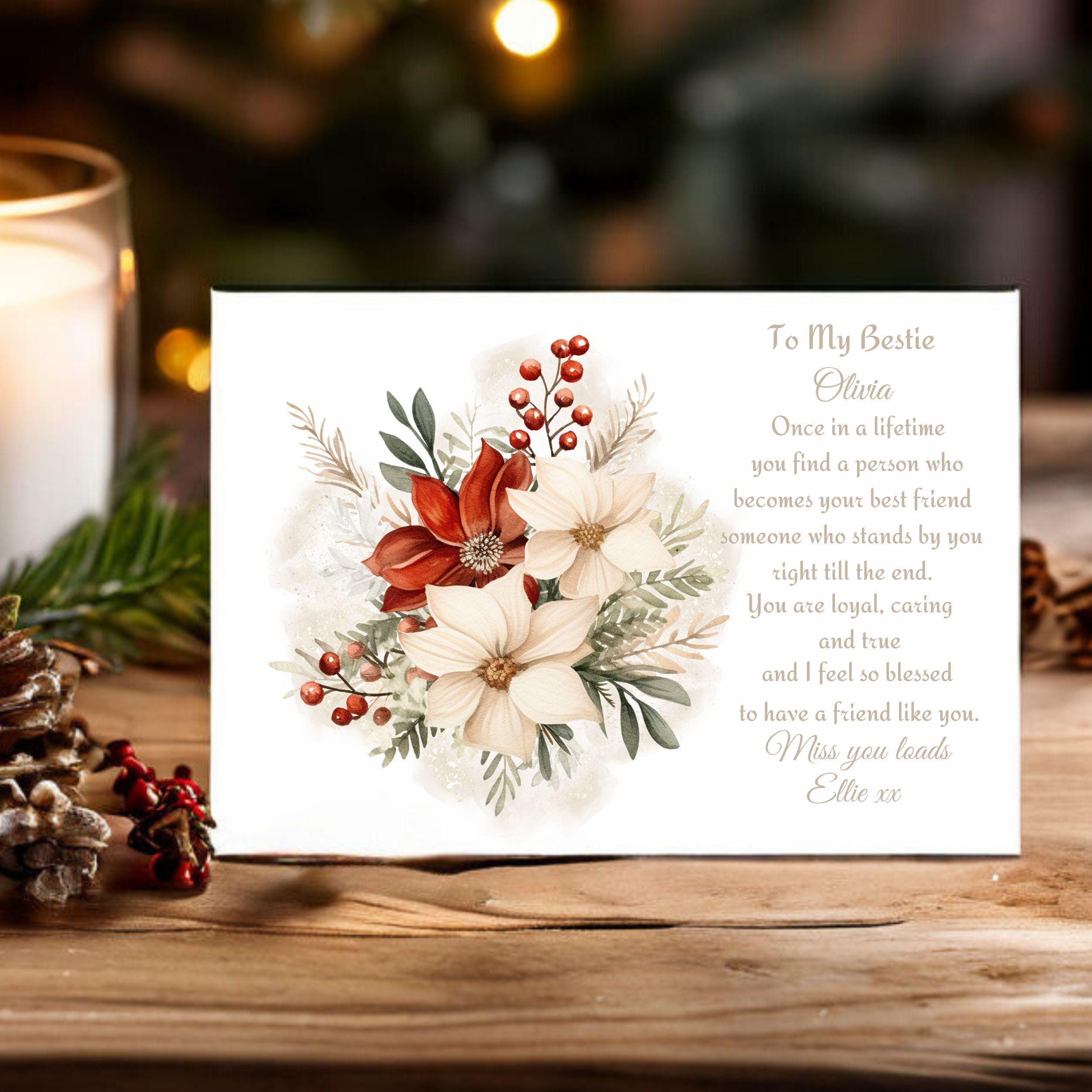 Best Friend Christmas Card – Personalised Handmade Card For BFF, Special Friend, Female