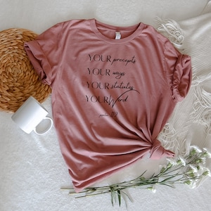 Faith Tshirt for Women Bible Verse Shirt Psalm 119 Yeshua Shirt Christian gifts