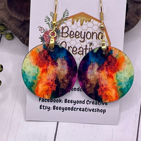 Watercolor Paper Earrings Etsy