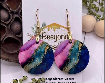Fluid art earrings
