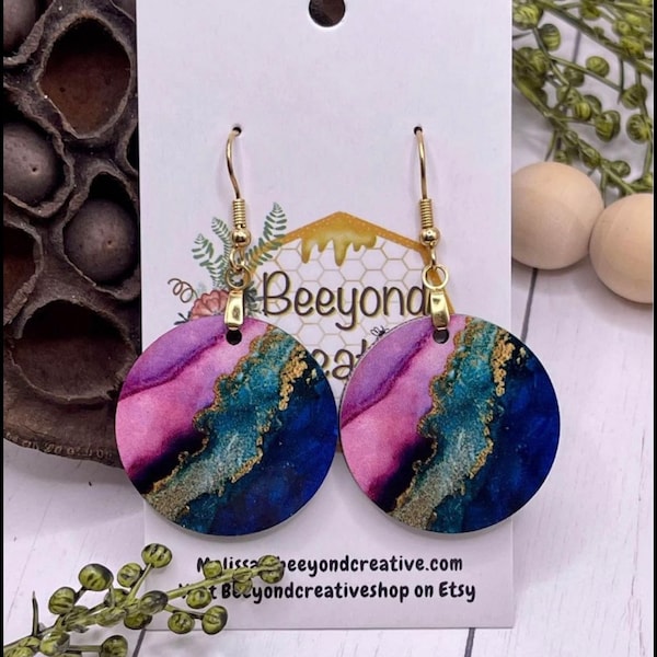 Fluid art earrings