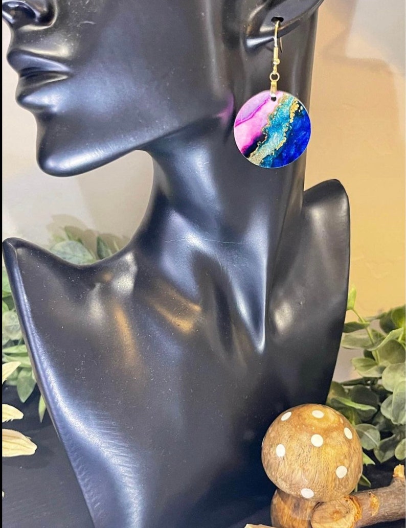 Fluid Art Earrings Etsy