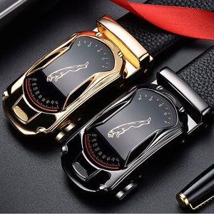 LV Men Black, Silver Genuine Leather Belt Black - Price in India