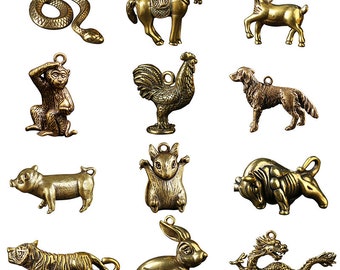 Pure Bronze Animals Keychain Keyring