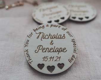 Custom Wooden Fridge Magnets – Personalized Wedding Favors Your Guests Will Love