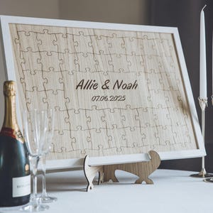 Jigsaw Guestbook Personalised Framed - Wedding Guestbook - Wooden Alternative Guest Book - Jigsaw Guestbook Birthday - Alternative Guestbook