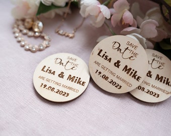 Save The Date Wooden Wedding Magnets - Select Your Design and Font!