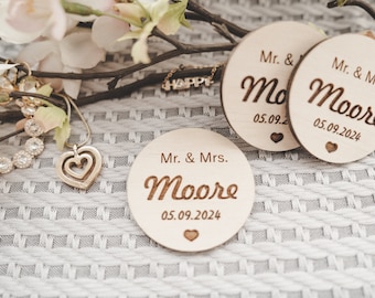 Imanes de boda de madera personalizados y únicos: obsequios personalizados para agradecer a sus invitados