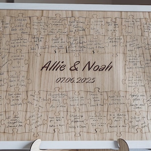 Jigsaw Guestbook Personalised Framed - Wedding Guestbook - Wooden Alternative Guest Book - Jigsaw Guestbook Birthday - Alternative Guestbook