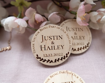 Custom Wooden Fridge Magnets – Personalized Wedding Favors Your Guests Will Love