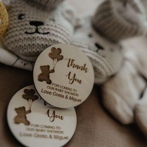 Baby shower favors - teddy bear magnets - bear baby shower favors wooden magnets - for a boy or a girl - baby party favors Active