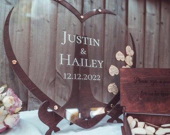 Wedding guest book alternative, Oak Wedding Guestbook Wooden, Alternative Wedding Guest Book