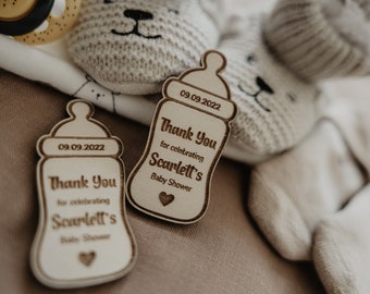 Babyfles magneet babyshower teddybeer douchegunsten, gepersonaliseerde babyshower, rompermagneten, babyvoetjes magneet babyrompertjes