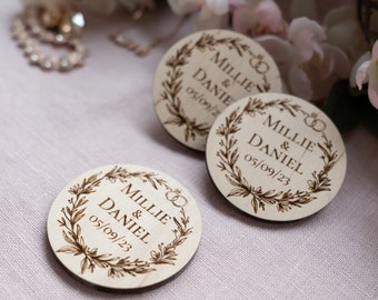 Custom Wooden Fridge Magnets – Personalized Wedding Favors Your Guests Will Love