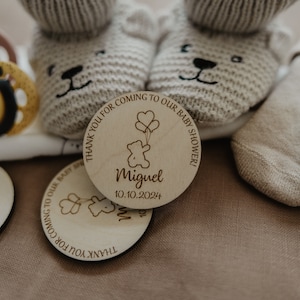 Baby shower favors - teddy bear magnets - bear baby shower favors wooden magnets - for a boy or a girl - baby party favors Active