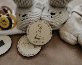 Baby shower favors - teddy bear magnets - bear baby shower favors wooden magnets - for a boy or a girl - baby party favors Active
