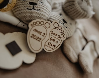 Bedankjes babyshower, gepersonaliseerde cadeaus, magneet babyvoeten, welkom babycadeaus, gender Reveal-feestje, geboortecadeaus baby
