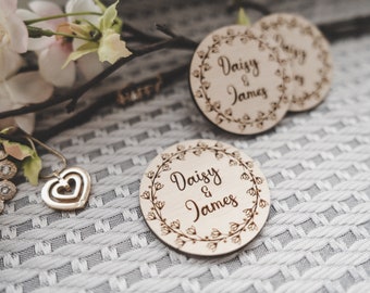 Imanes de boda de madera personalizados y únicos: obsequios personalizados para agradecer a sus invitados