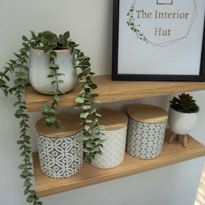 Oak Floating Shelf - Plasterboard fixings for stud walls - Slim 15cm