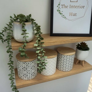 Oak Floating Shelf - Slim 15cm Deep - Modern Handmade Wooden Shelves For Solid Masonry Walls