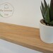 Oak Floating Shelf - For Solid Masonry Walls. Slim 12cm deep Solid wood shelves.