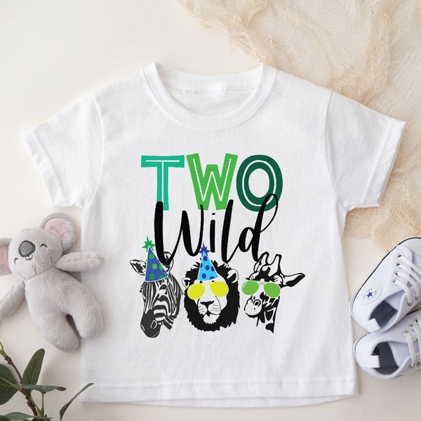 Two Wild Shirt, Party Animal Shirt, Second Birthday Shirt, Safari Animals Jungle Shirt, Zoo Shirt, 2nd Birthday Shirt