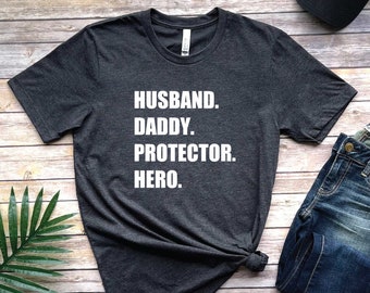 Husband Daddy Protector Hero Funny Shirts for Men Husband - Etsy