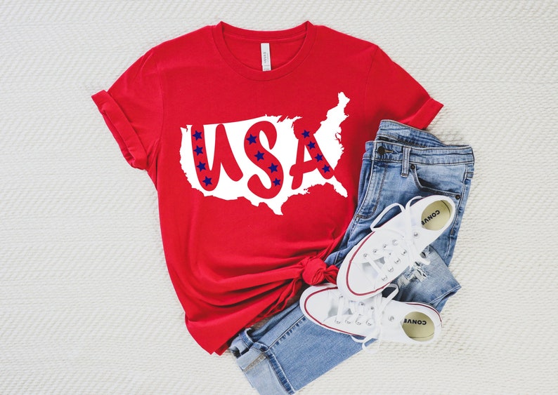 USA Map Shirt, 4th of July Shirt, Independence Day Tshirt, Custom USA ...