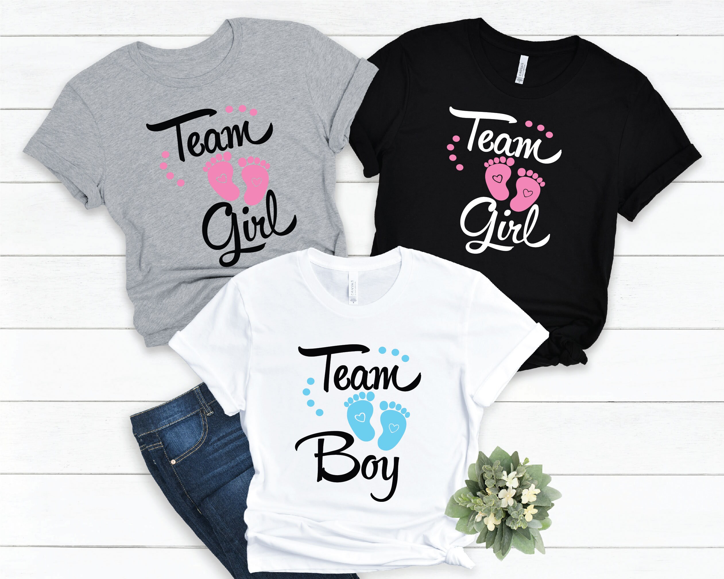 Team Girl Shirt Team Boy Shirt Gender Reveal Shirt Etsy