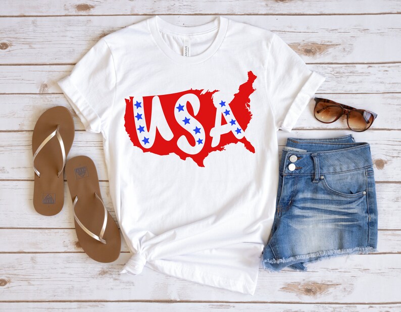 USA Map Shirt, 4th of July Shirt, Independence Day Tshirt, Custom USA ...