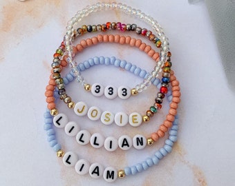 Bead Name Bracelet, Personalized Name Bracelet, Mama Bracelet, Custom Bracelet, Mom Gift, Women’s Bracelet, Nana, Mother’s Day