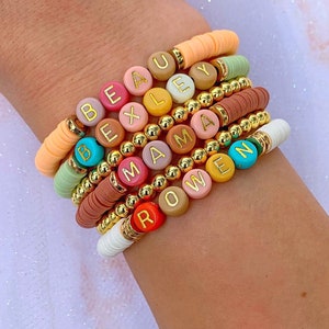 Heishi Custom Name Bracelet,Personalized Name Bracelets, Custom beaded bracelets,Name bracelets, Womens bracelets