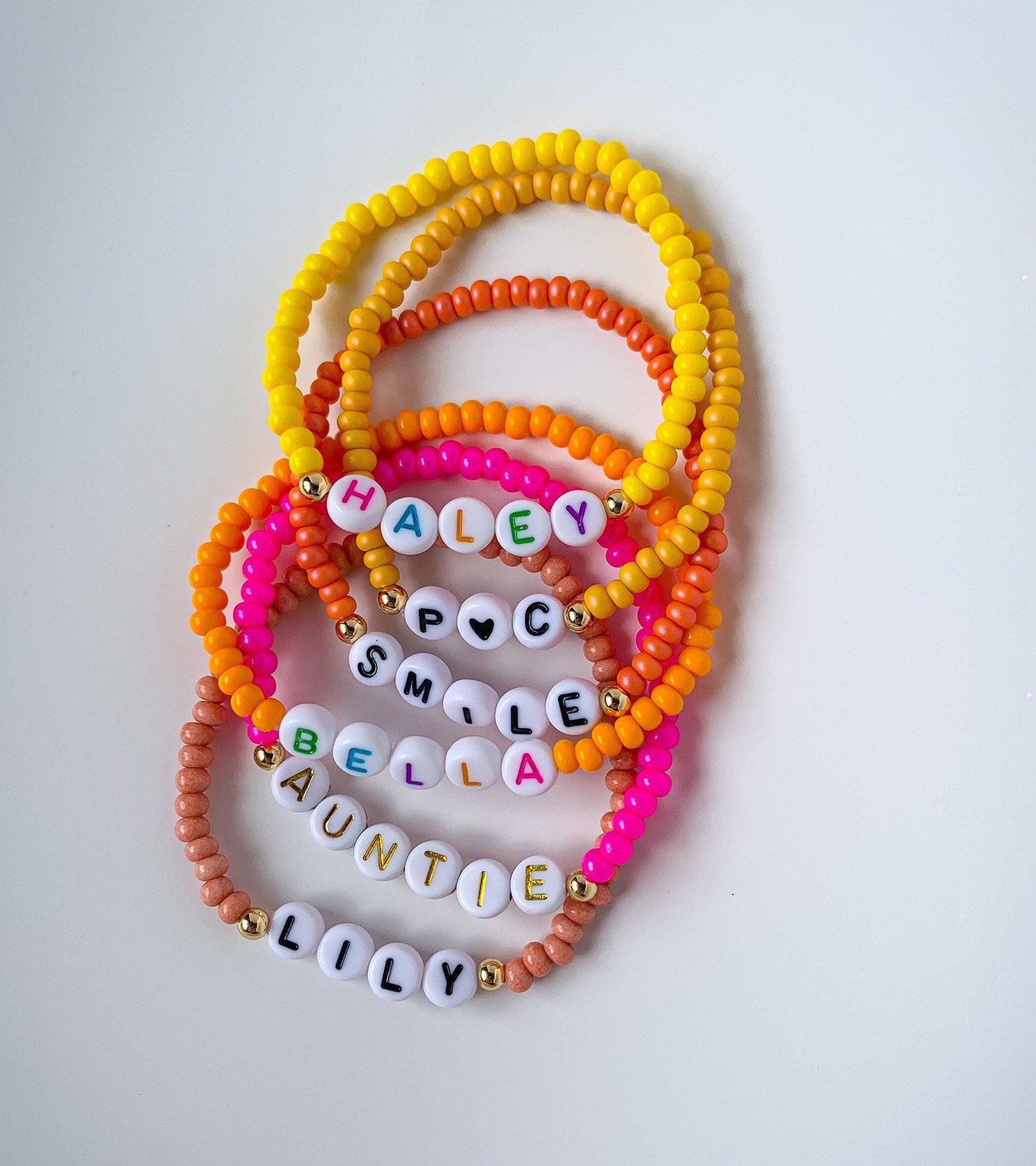 Bead Name Bracelet Personalized Name Bracelet Mama Bracelet Etsy