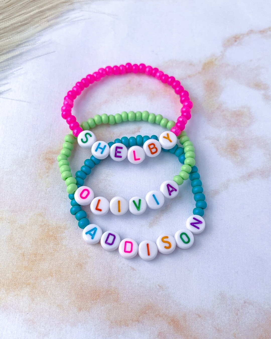 Bead Name Bracelet, Personalized Name Bracelet, Little Girls Jewelry, Toddler Bracelet, Custom