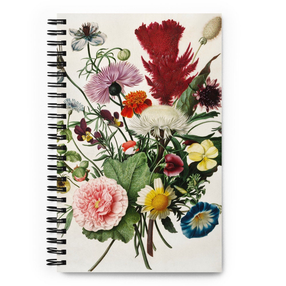succes cursief Geen Floral Spiral Notebook - Etsy Norway