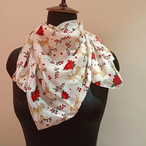 Ladies silk christmas scarves clearance
